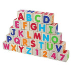 Houten Blokken Alphabetic Blocks In Wooden Box - Set Van 30