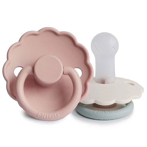 Frigg Daisy Blooming Fopspenen Siliconen Blush/Cotton Candy - Set Van 2