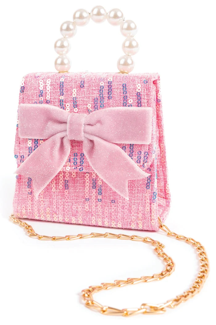 Kindertasje met kroontje The Mademoiselle Mini Purse with Headband Pink - set van 2