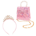 Kindertasje met kroontje The Mademoiselle Mini Purse with Headband Pink - set van 2