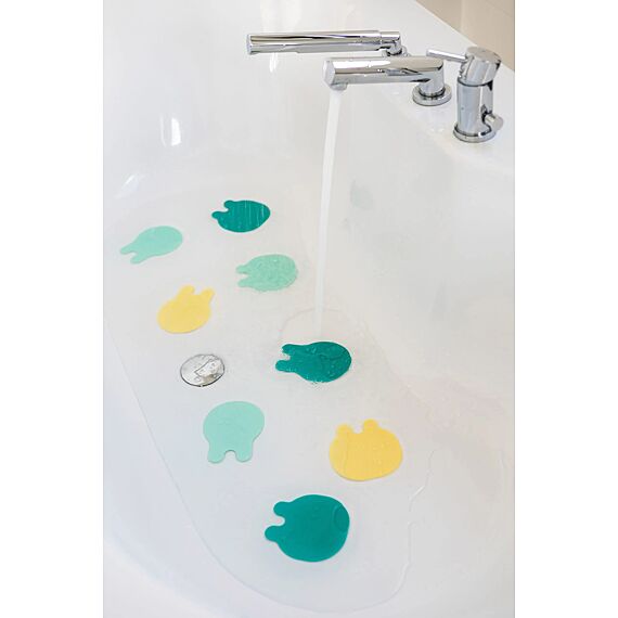 Grippi Anti-Slip Bath Buddies Jellyfish Green/Yellow | Set Van 8