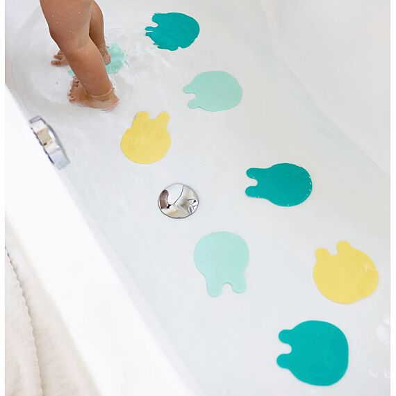 Grippi Anti-Slip Bath Buddies Jellyfish Green/Yellow | Set Van 8