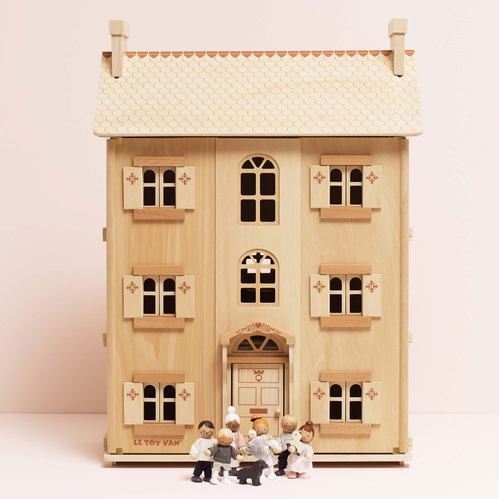 Large Natural Wood Color Dollhouse