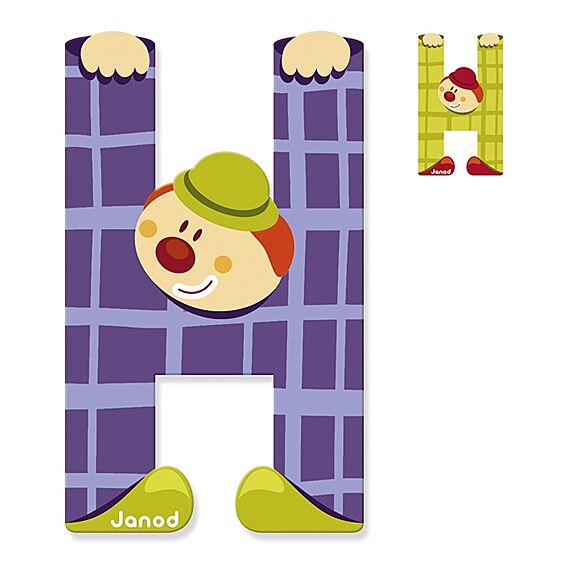 Houten Letter Clown - H