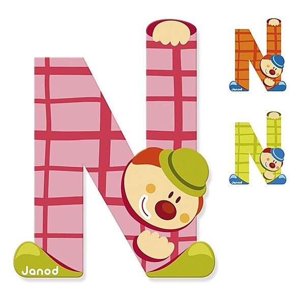 Houten Letter Clown - N