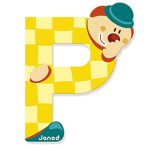 Houten Letter Clown - P