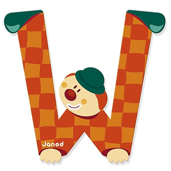 Houten Letter Clown - W