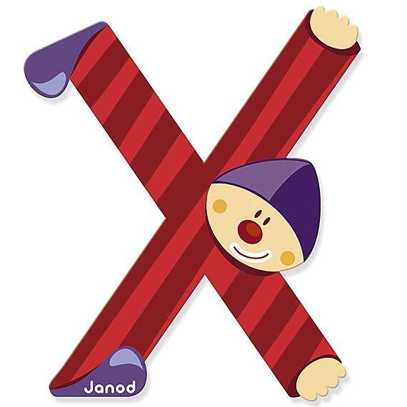 Houten Letter Clown - X