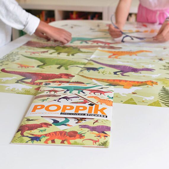 Educatieve Xxl Poster + 32 Stickers Dinosaurs | 5-12 Jaar