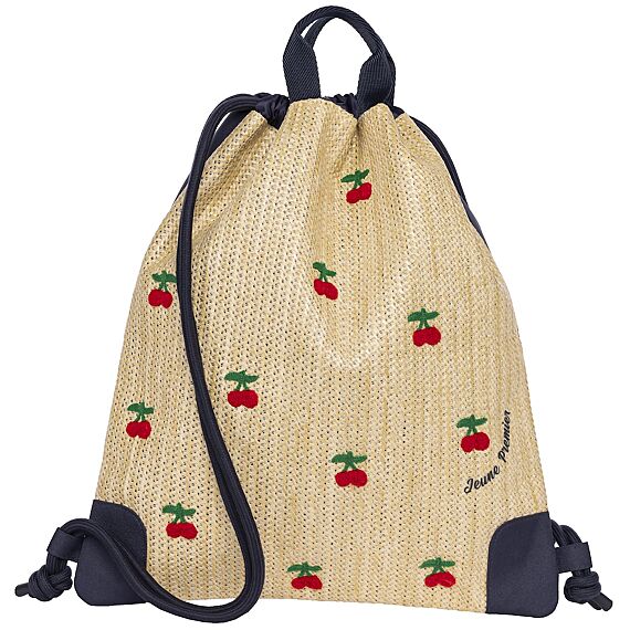 Rugzak Met Trekkoord | City Bag Raffia Cherry