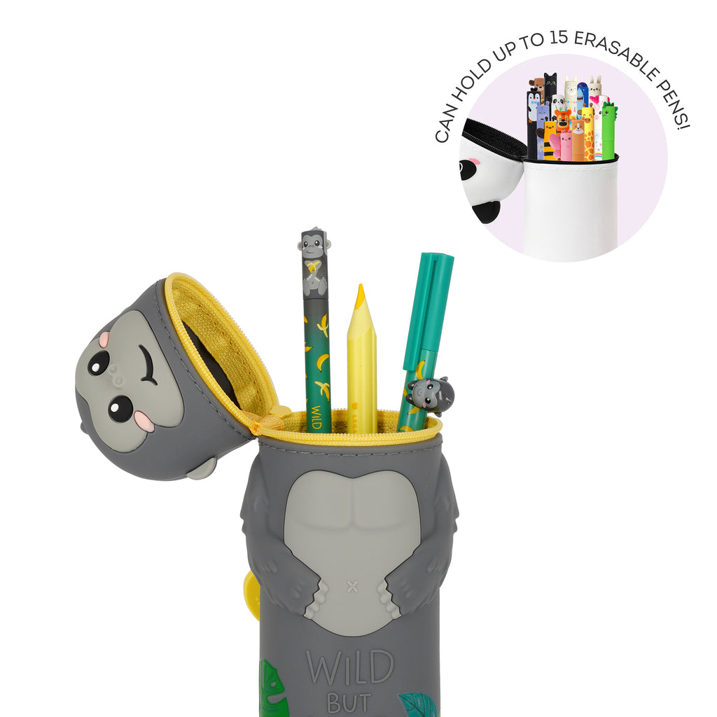 Pennenzak Kawaii 2-In-1 Silicone Pencil Case Gorilla