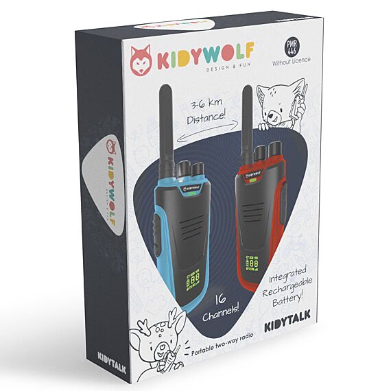 Set Van 2 Walkietalkies - Kidytalk Rood & Blauw