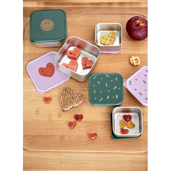 Stalen Snackdozen Happy Rascals Heart Lavender | Set Van 3