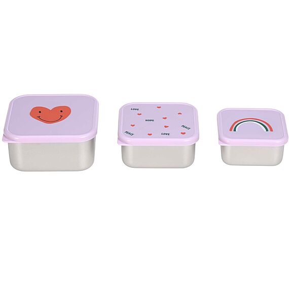 Stalen Snackdozen Happy Rascals Heart Lavender | Set Van 3