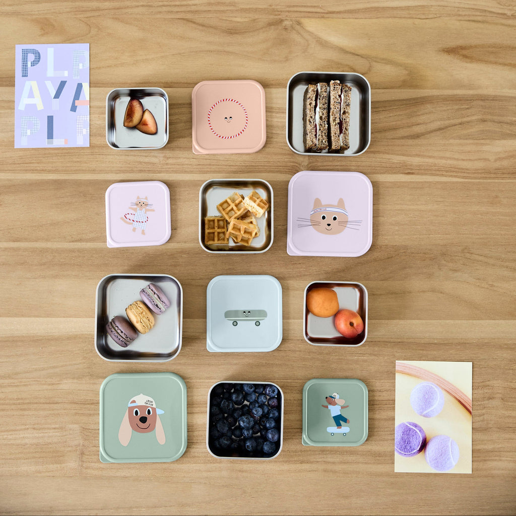 Stalen snackdozen Tiny Team Dog - set van 3