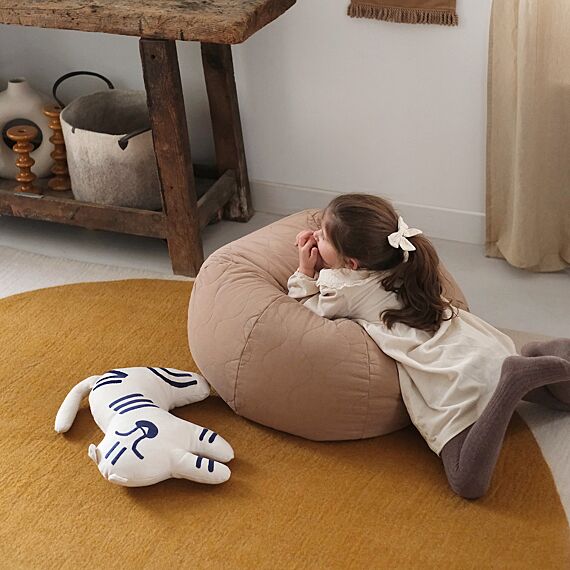 Ronde Zitzak Landscape Quilted Round Beanbag Sesame