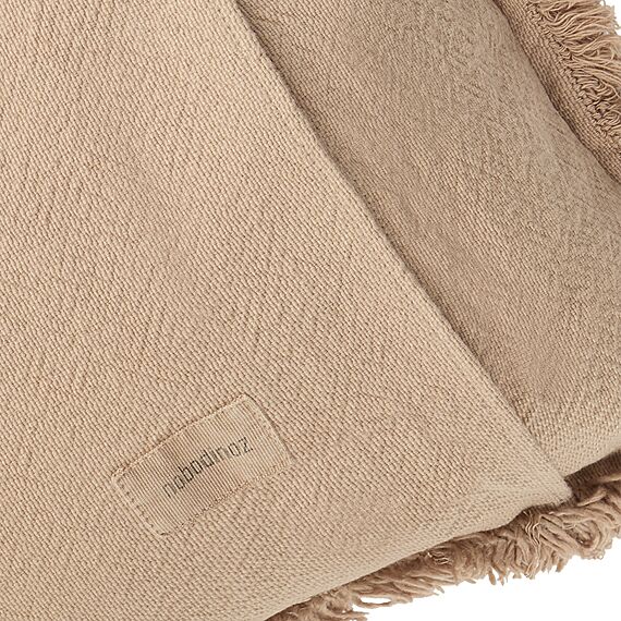 Rechthoekig Kussen Landscape Fringes Cushion Sesame