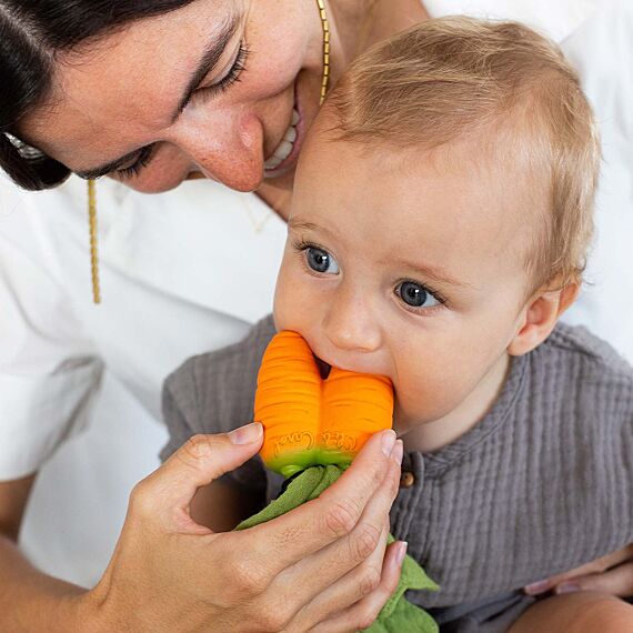 Bijtspeeltje Met Mini Knuffeldoekje | Cathy The Carrot Mini Doudou-Teether