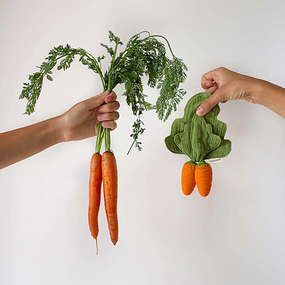 Bijtspeeltje Met Mini Knuffeldoekje | Cathy The Carrot Mini Doudou-Teether