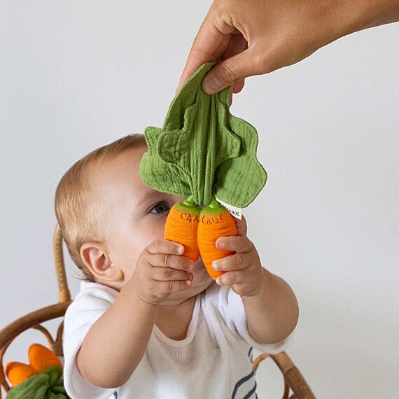 Bijtspeeltje Met Mini Knuffeldoekje | Cathy The Carrot Mini Doudou-Teether