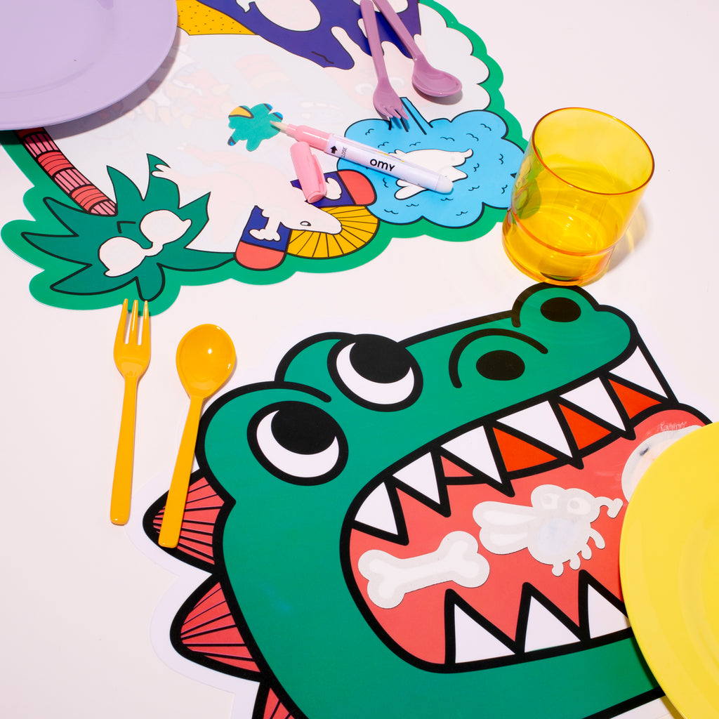 Set van 2 placemats Magic Water - Dino