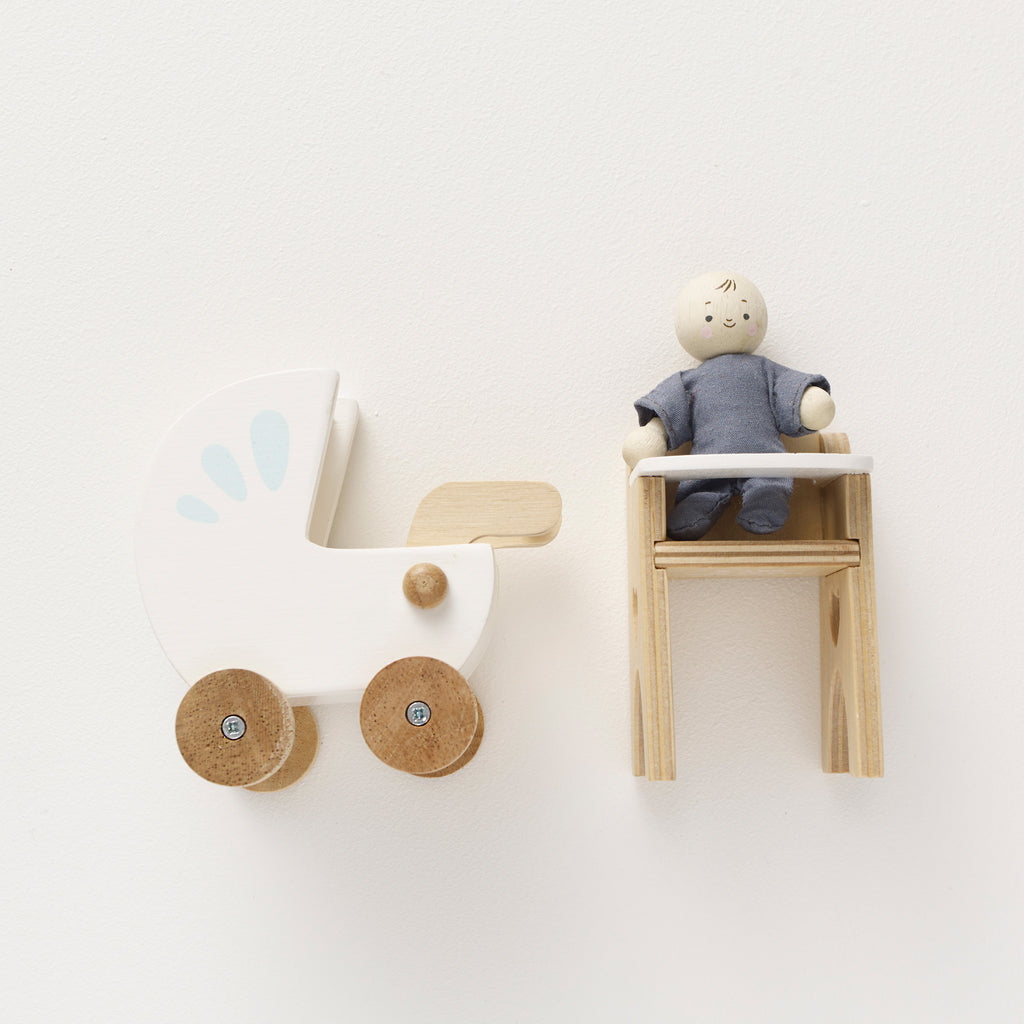 Poppenhuismeubels Babykamer - 4 delig