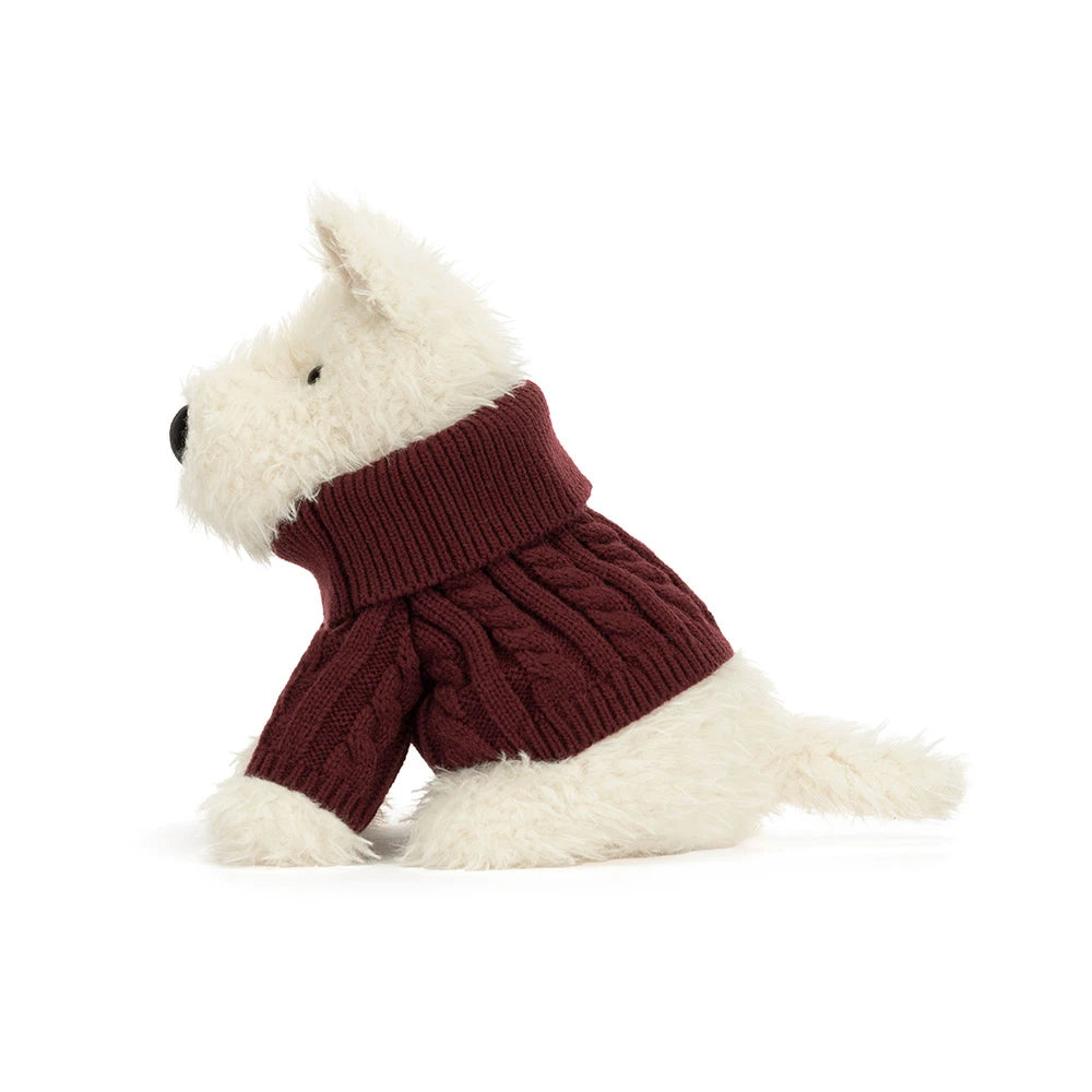 Knuffel Hond Munro Scottie Dog Winter Jumper Outfit - 25 cm