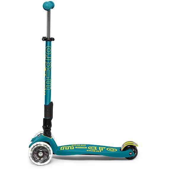 Step met 3 wielen Maxi Micro Deluxe Petrol Green Foldable LED - 5-12 jaar