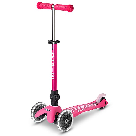 Step met 3 wielen Mini Deluxe Foldable LED Pink - 2-5 jaar