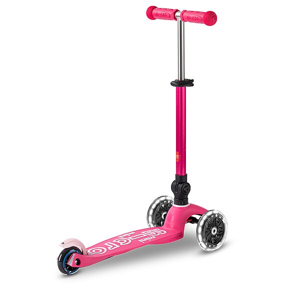 Step met 3 wielen Mini Deluxe Foldable LED Pink - 2-5 jaar