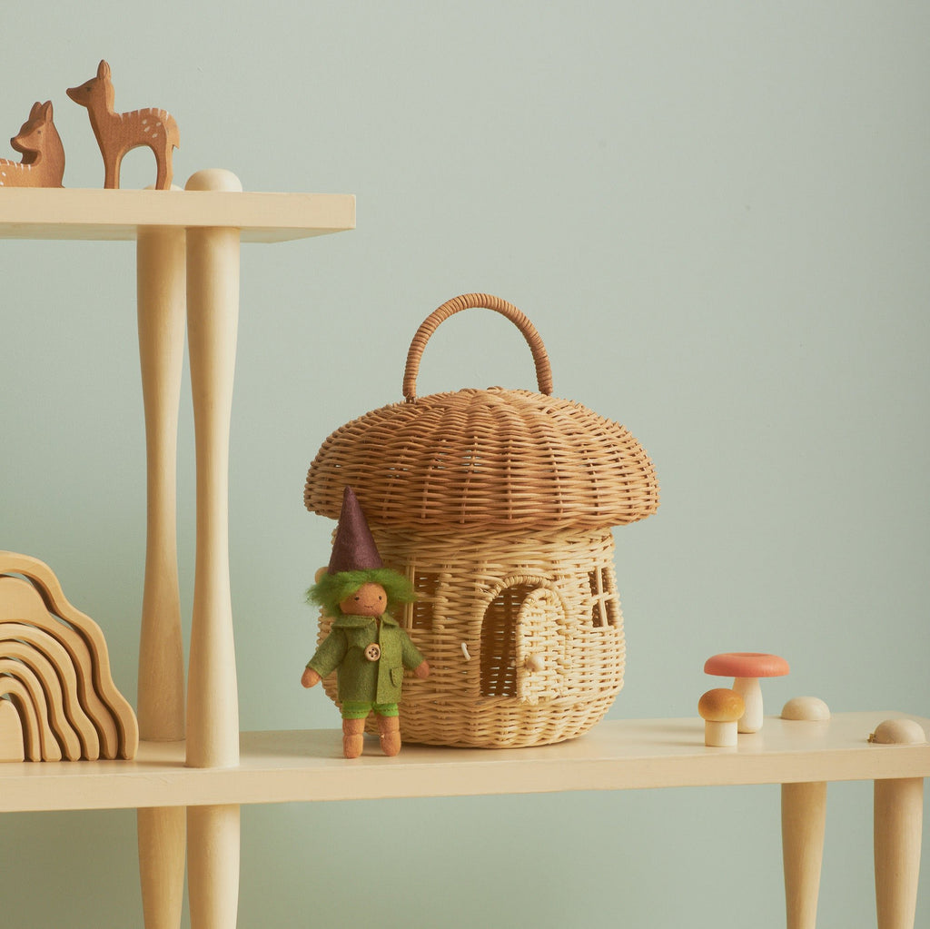 Rieten mandje - Rattan Mushroom Basket Naturel