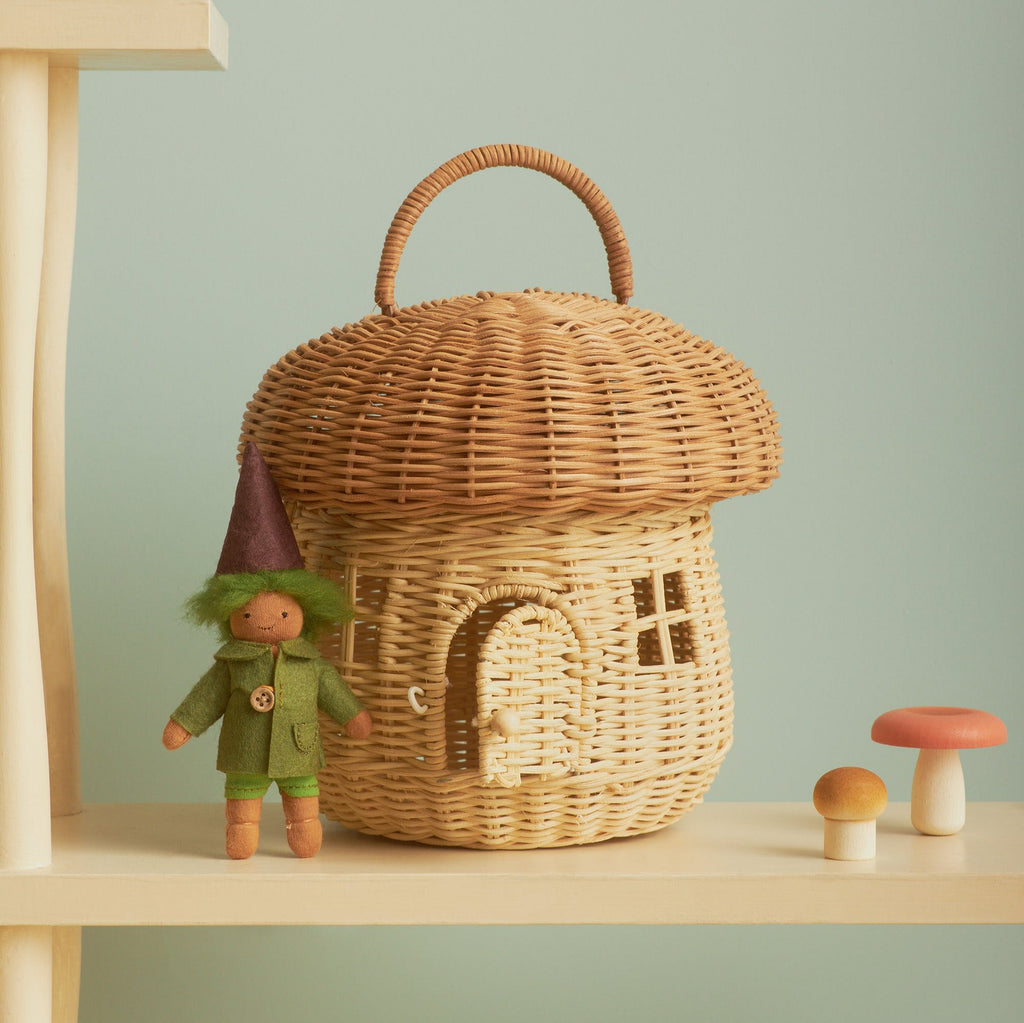 Rieten mandje - Rattan Mushroom Basket Naturel