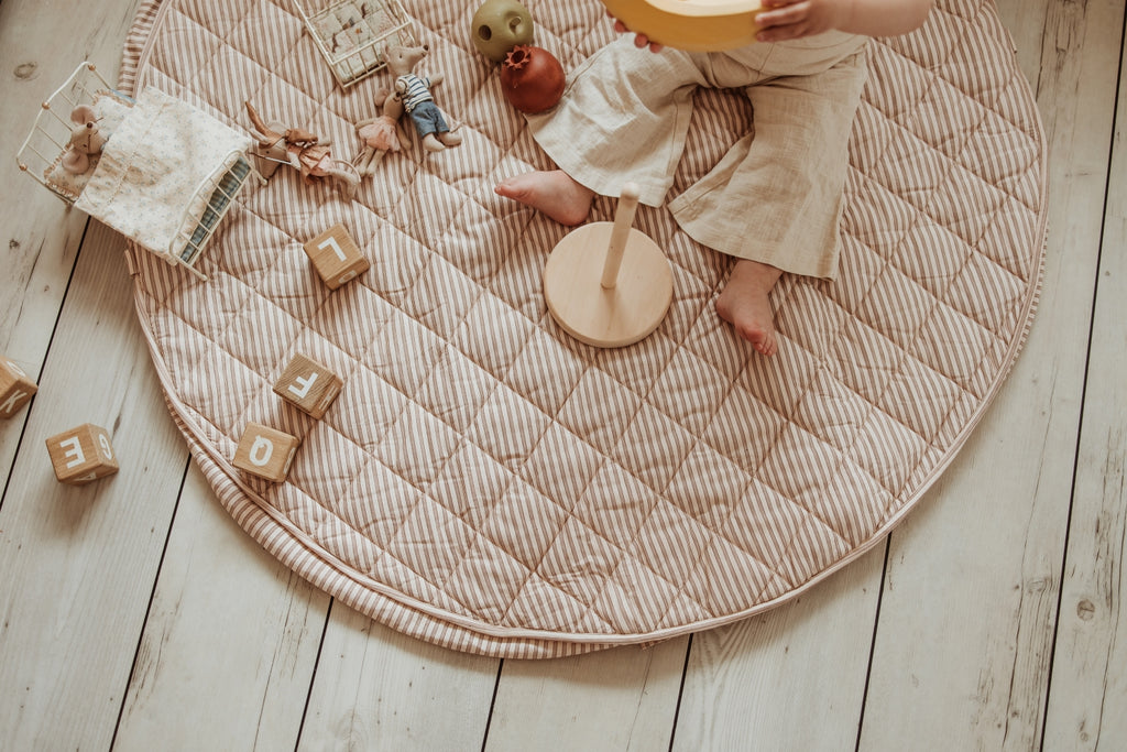Noomad storage bag and play mat - Soft - Stripes Brown