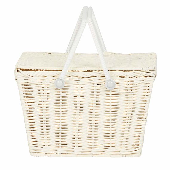 Rotan Mandje Met Deksel | Piki Basket Chalk