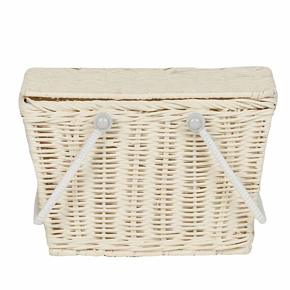 Rotan Mandje Met Deksel | Piki Basket Chalk