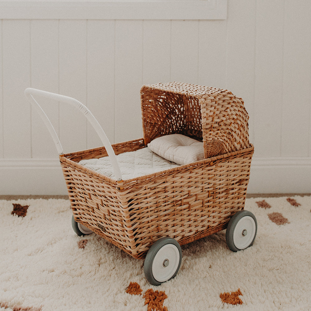 Poppenwagen - Rattan Strolley Natural