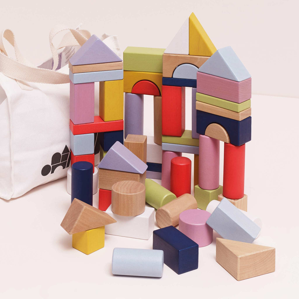 Blokkenset Colorful Building Blocks - set van 60