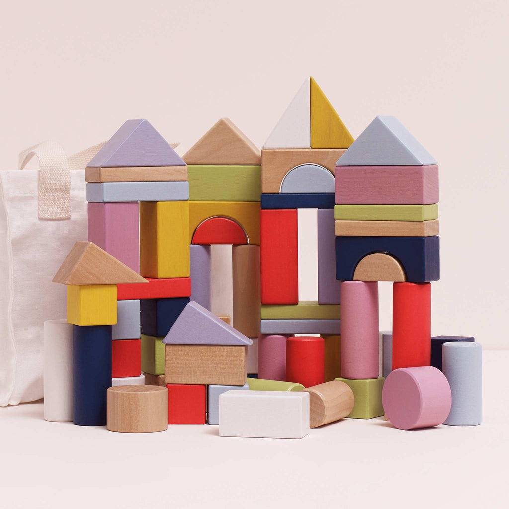 Blokkenset Colorful Building Blocks - set van 60