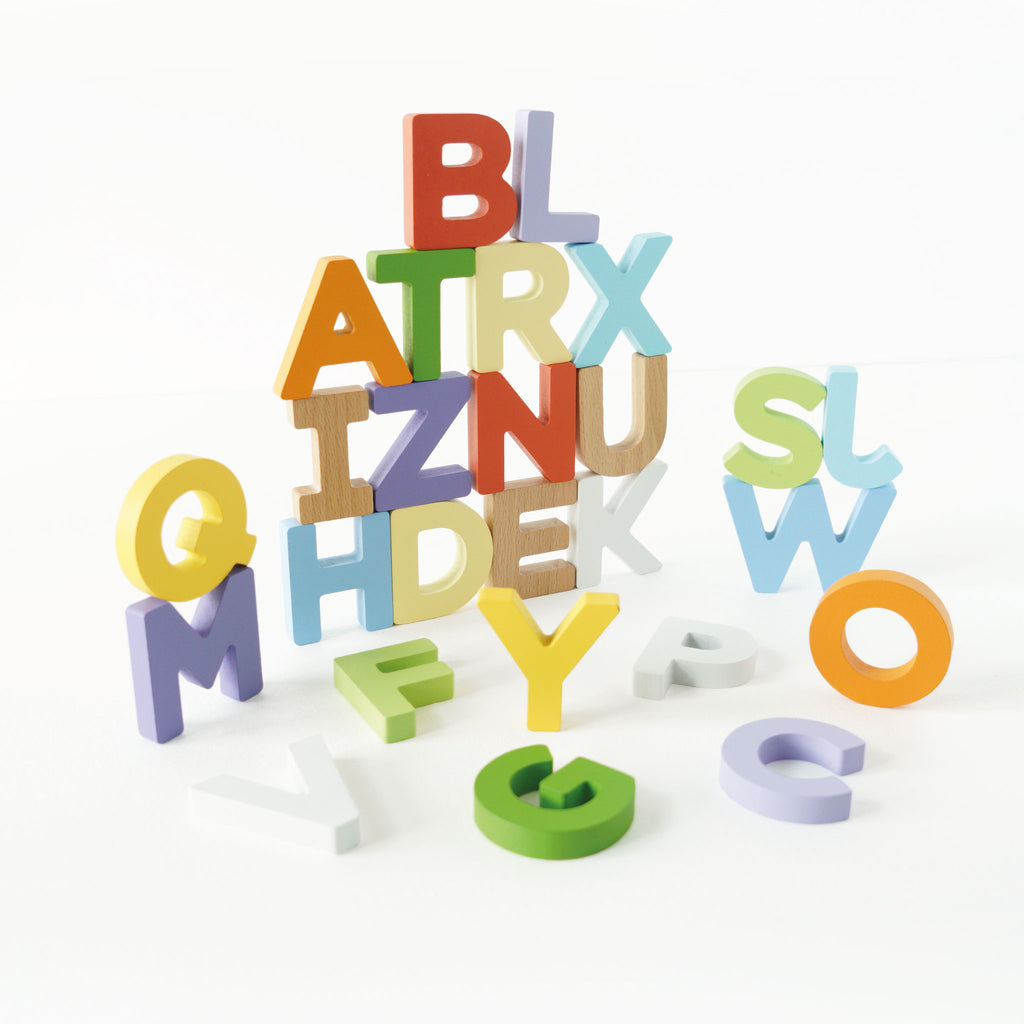 Houten letters in tasje - Alphabet