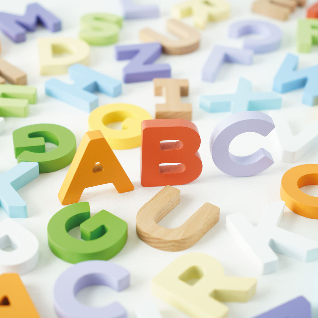 Houten letters in tasje - Alphabet