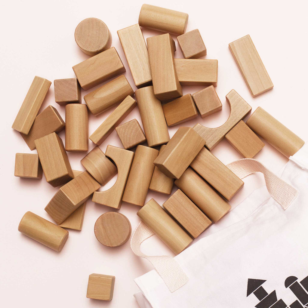 Natural Wood Colored Building Blocks