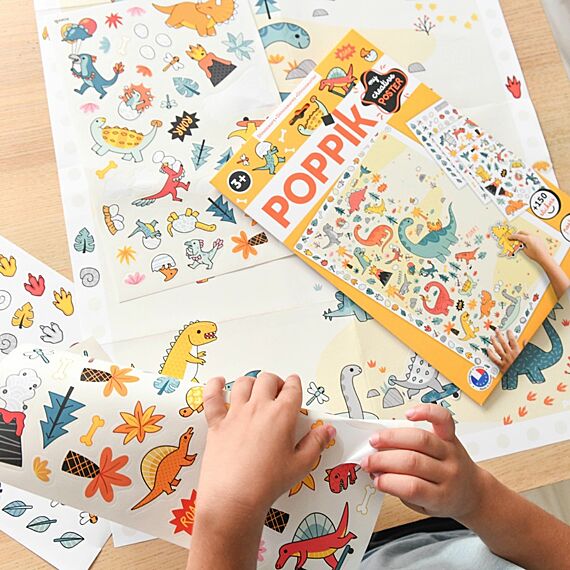 Creatieve Poster + 150 Stickers Dino | 3-10 Jaar