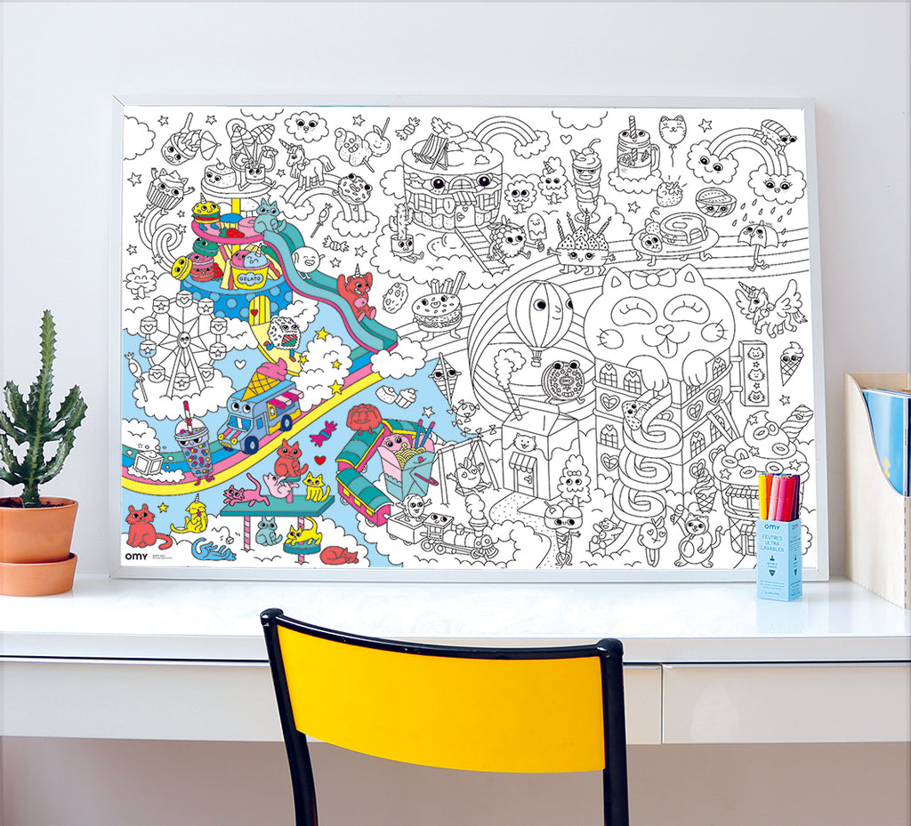 Grote kleurposter Giant Coloring Poster - Kawaïï