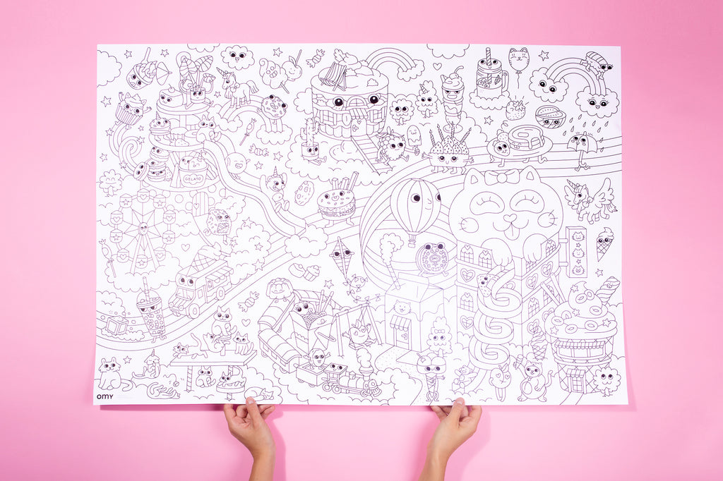 Grote kleurposter Giant Coloring Poster - Kawaïï