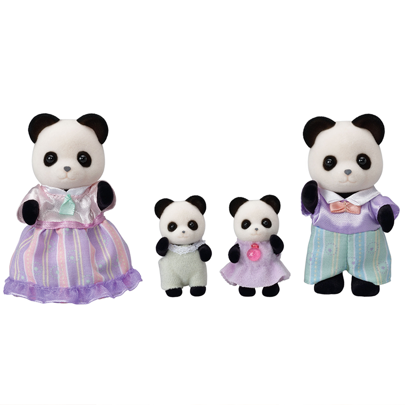 Speelfiguurtjes Familie Panda Pookie - set van 4