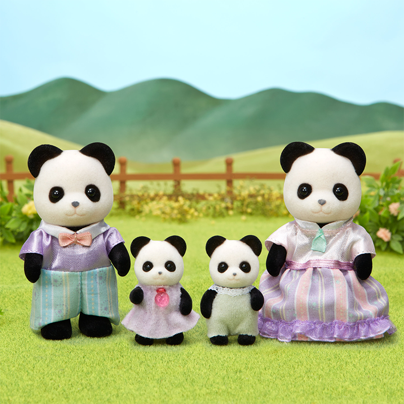 Speelfiguurtjes Familie Panda Pookie - set van 4