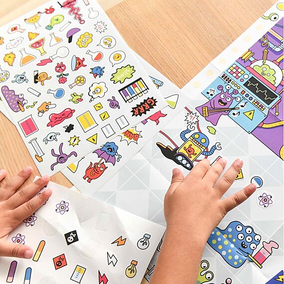 Creatieve Poster + 150 Stickers Crazy Lab | 5-10 Jaar