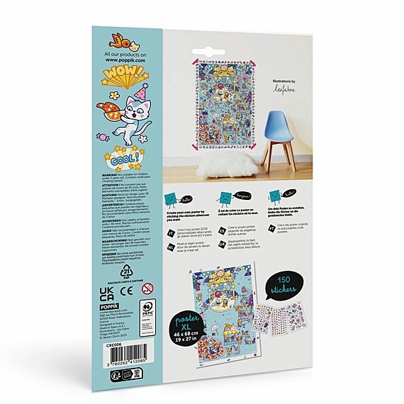 Creatieve Poster + 150 Stickers Kawai Party | 5-10 Jaar