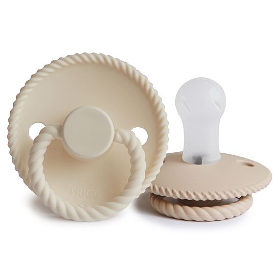 Frigg Rope Fopspenen Siliconen Cream/Croissant - Set Van 2