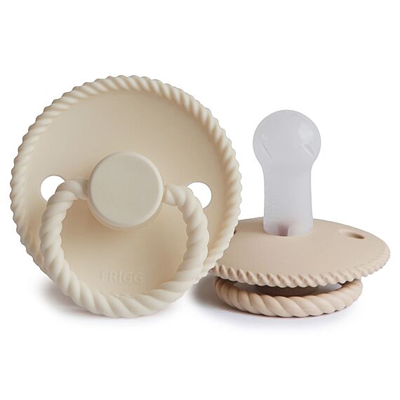 Frigg Rope Fopspenen Siliconen Cream/Croissant - Set Van 2